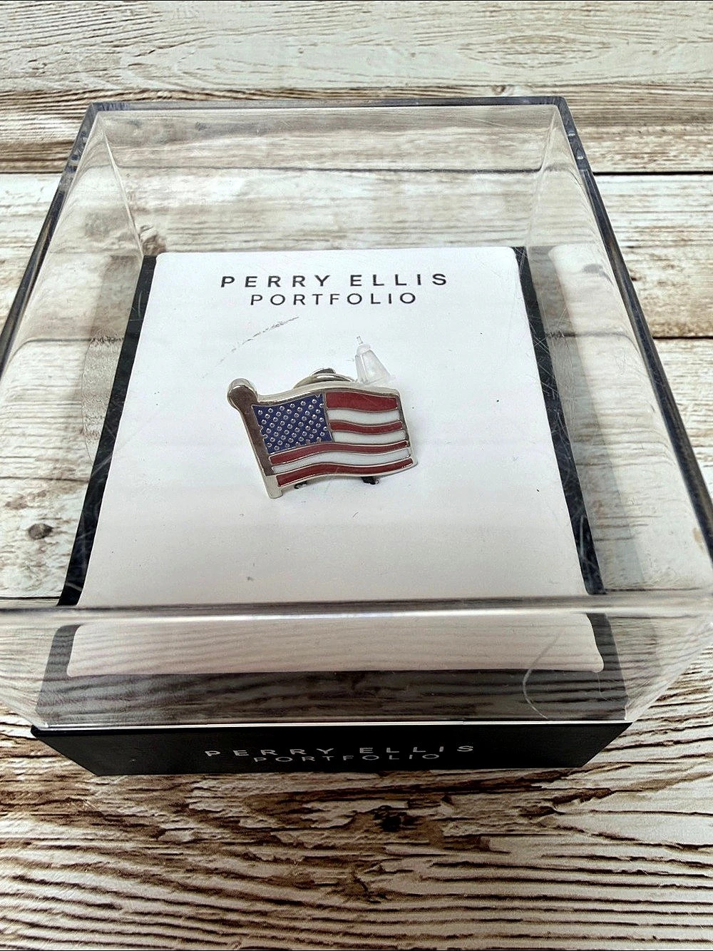 Perry Ellis American Flag Lapel Pin NWT